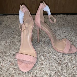 Blush open toe stilettos